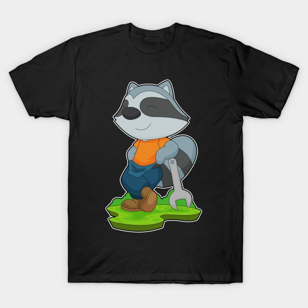 Racoon Handyman Wrench T-Shirt by Markus Schnabel